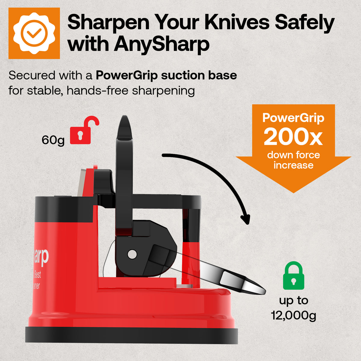 Anysharp Editions Knife Sharpener in Red