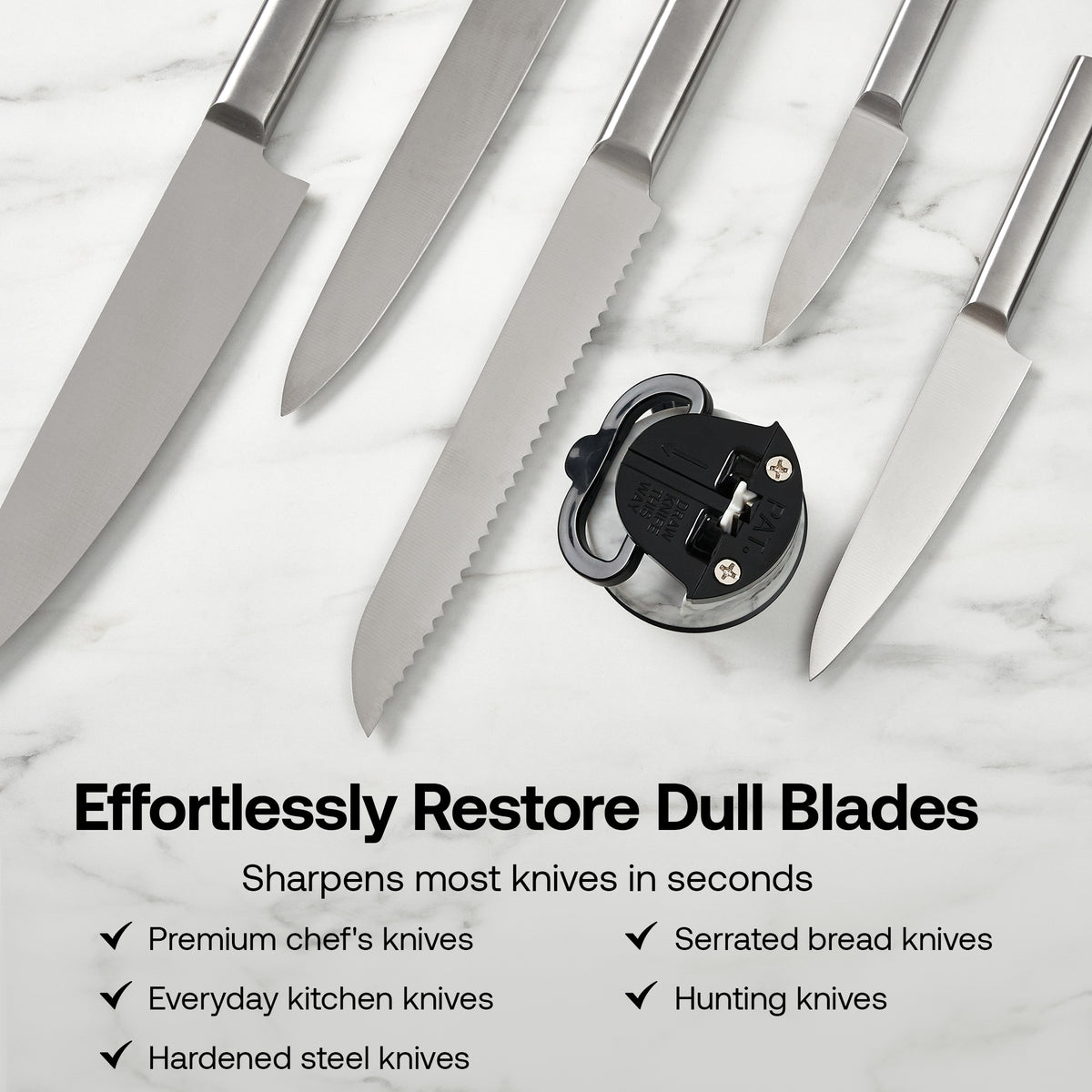 Anysharp Editions Knife Sharpener in White Marble