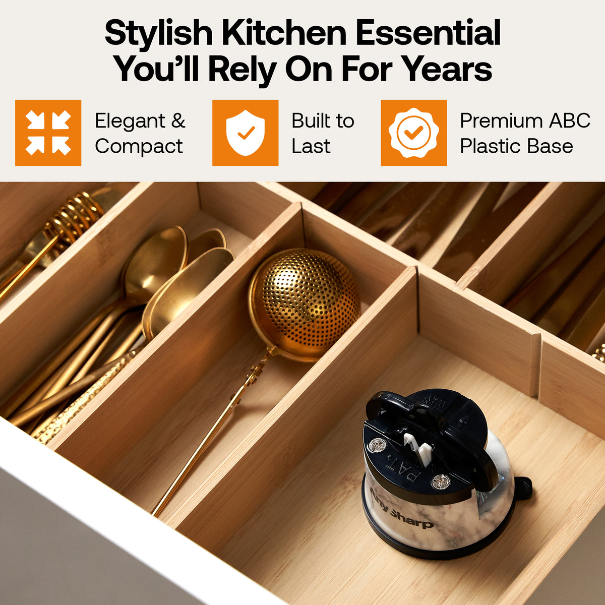 Anysharp Editions Knife Sharpener in White Marble