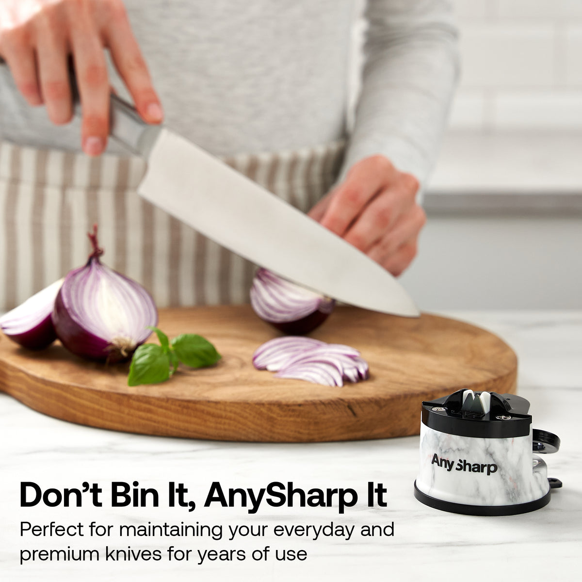 Anysharp Editions Knife Sharpener in White Marble