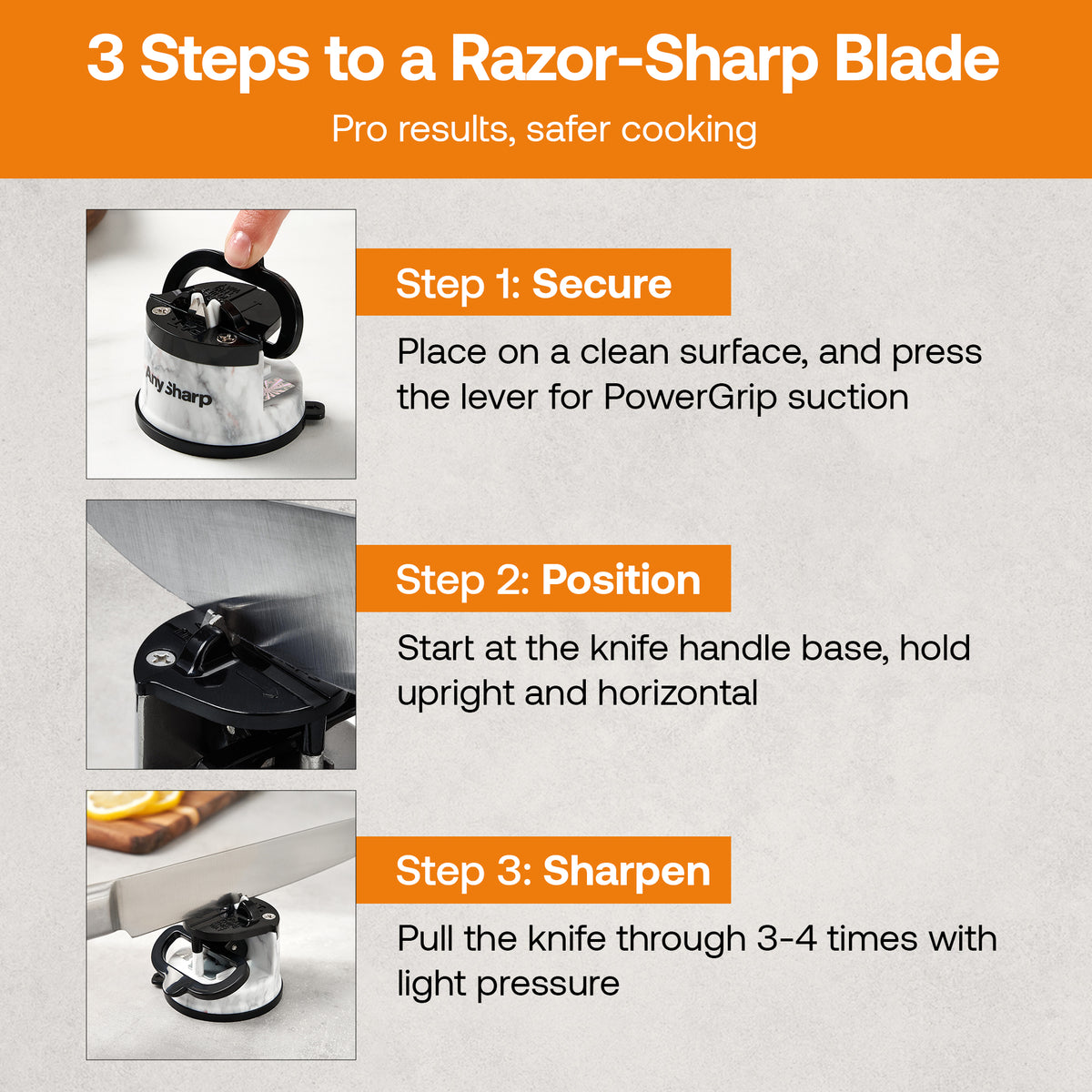 Anysharp Editions Knife Sharpener in White Marble