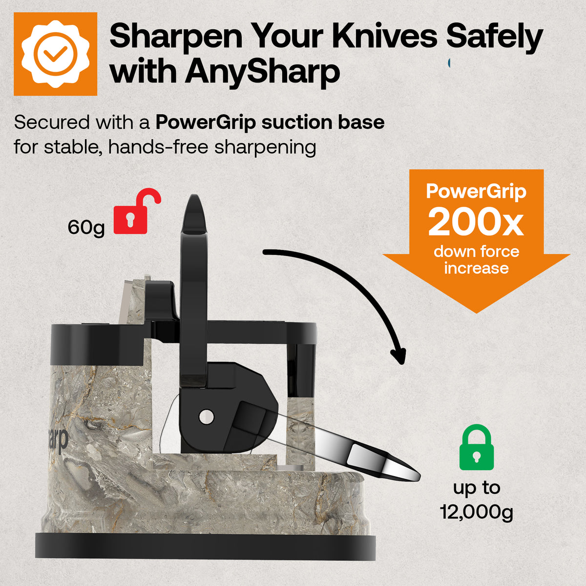 Anysharp Editions Knife Sharpener in Stone