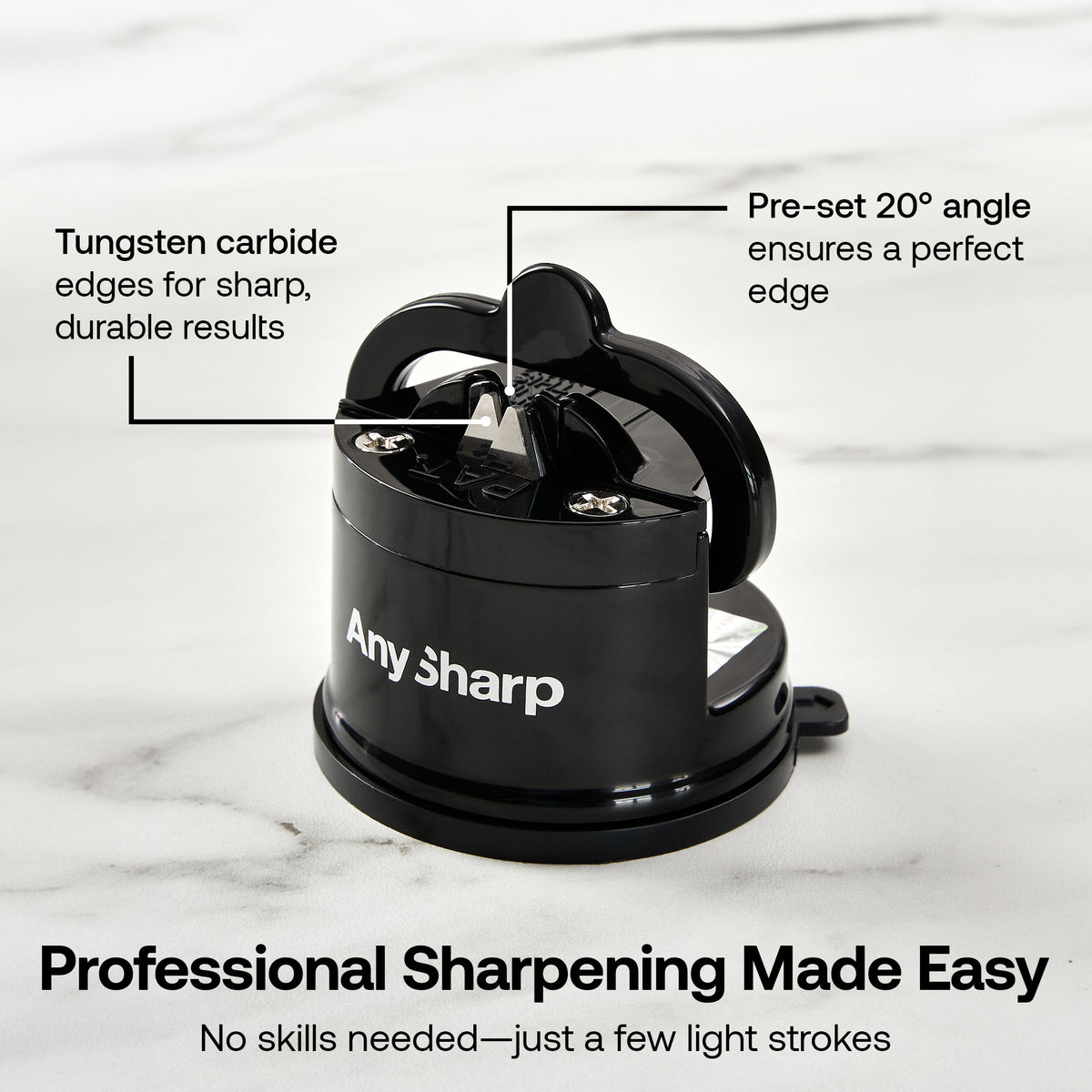 AnySharp Global Knife Sharpener, One Size, Black