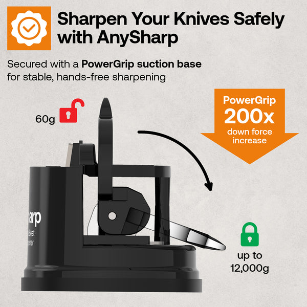 AnySharp Global Knife Sharpener, One Size, Black