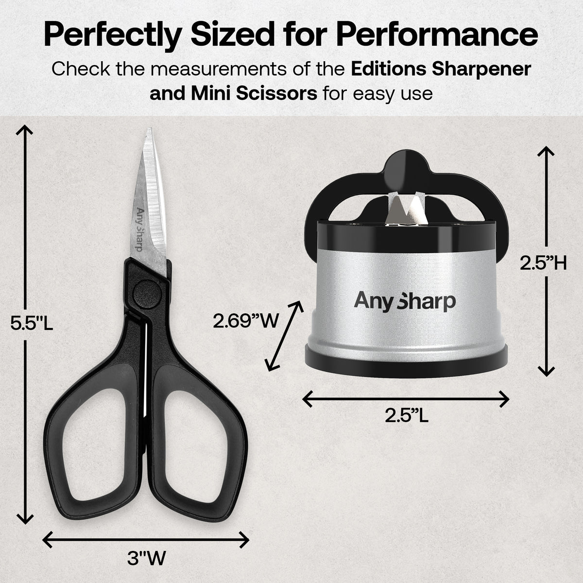 Anysharp Combo Pack Sharpener and Mini Scissors