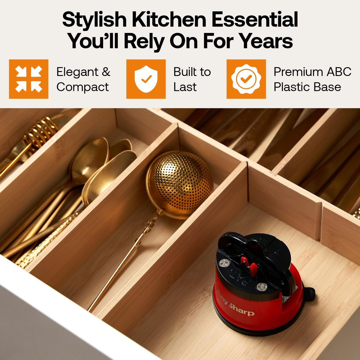 AnySharp Global Knife Sharpener, One Size, Red