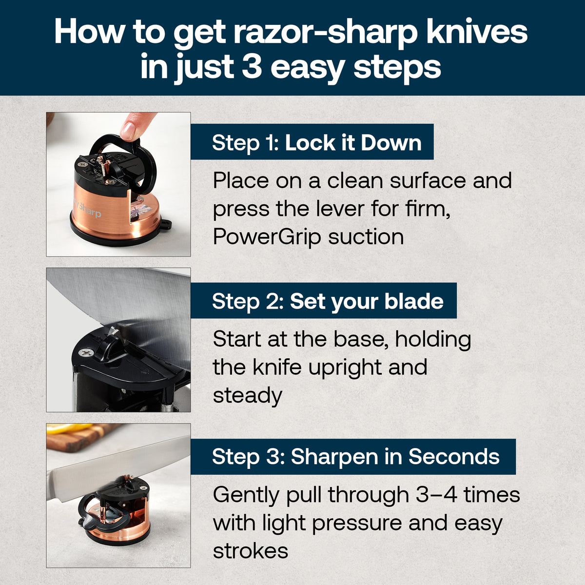 Anysharp Knife Sharpener Pro Chef in Copper